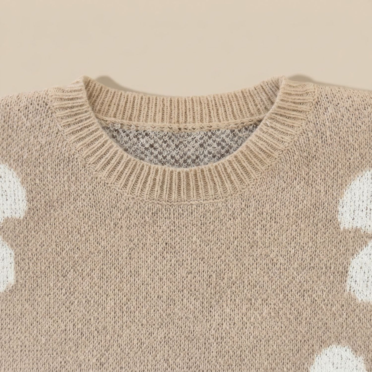 Women's Floral Jacquard Relaxed-Fit Round-Neck Knit Sweater