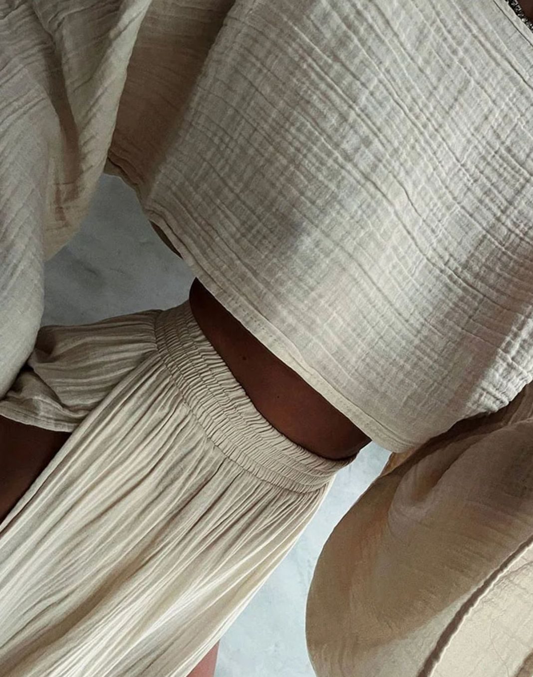 Women's Flowy Crop Top High-Waist Maxi Split Skirt Co-ord Set