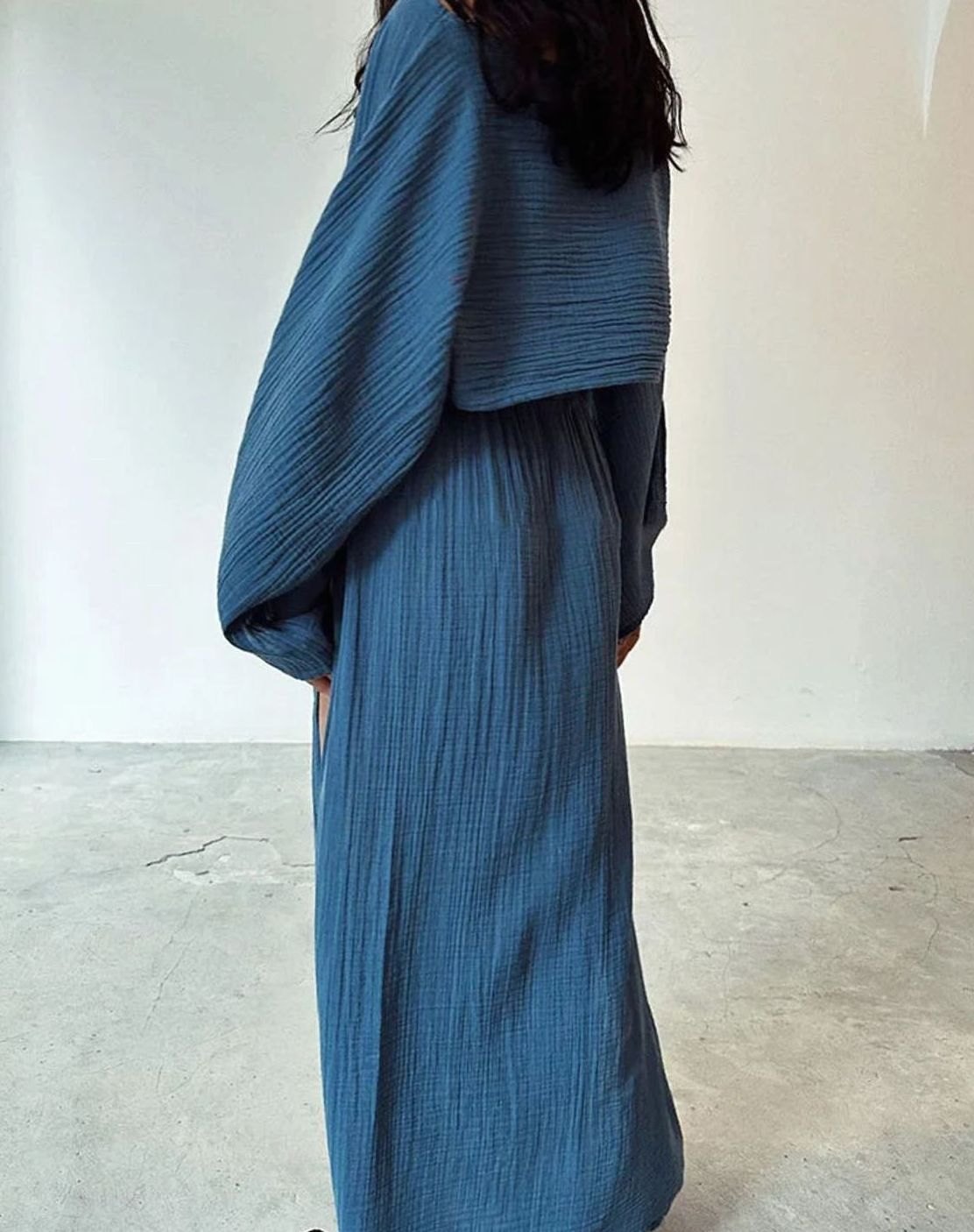 Women's Flowy Crop Top High-Waist Maxi Split Skirt Co-ord Set