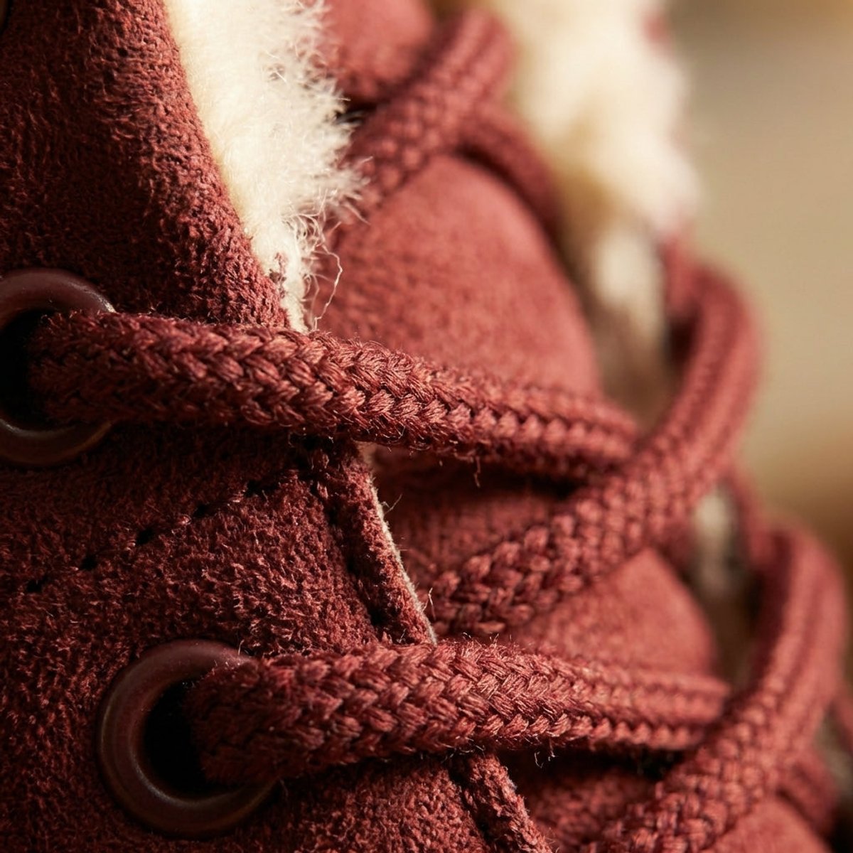 Women's Fur-Lined Lace-Up Suede Ankle Boots