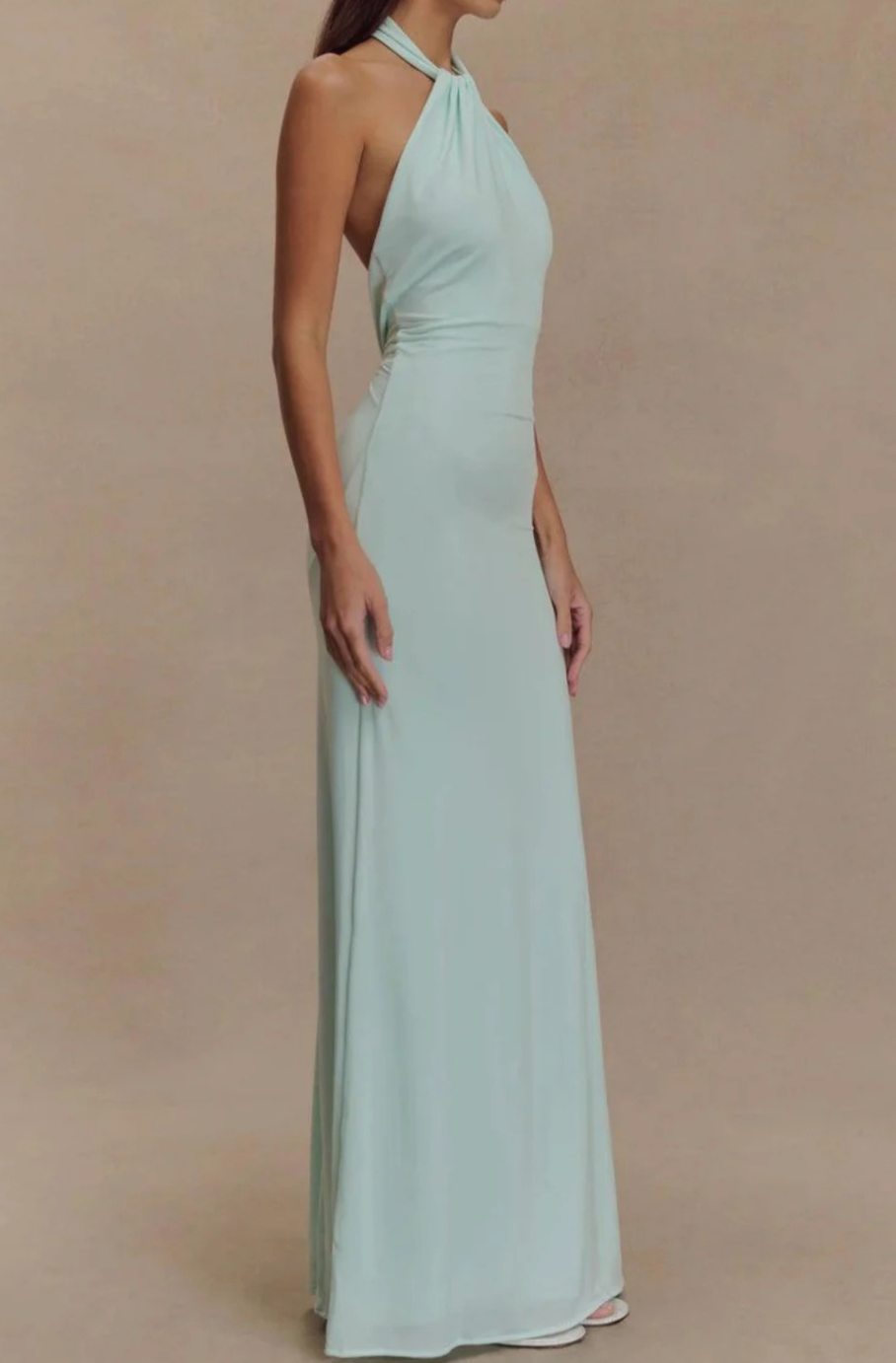 Women's Halter-Neck Open-Back Bodycon Maxi Party Dress