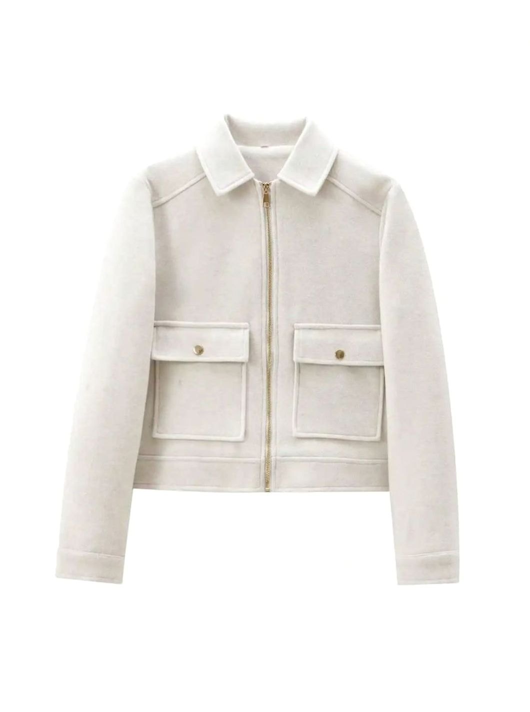 Women's High Neck Wool Blend Stand Collar Button Coat, Beige