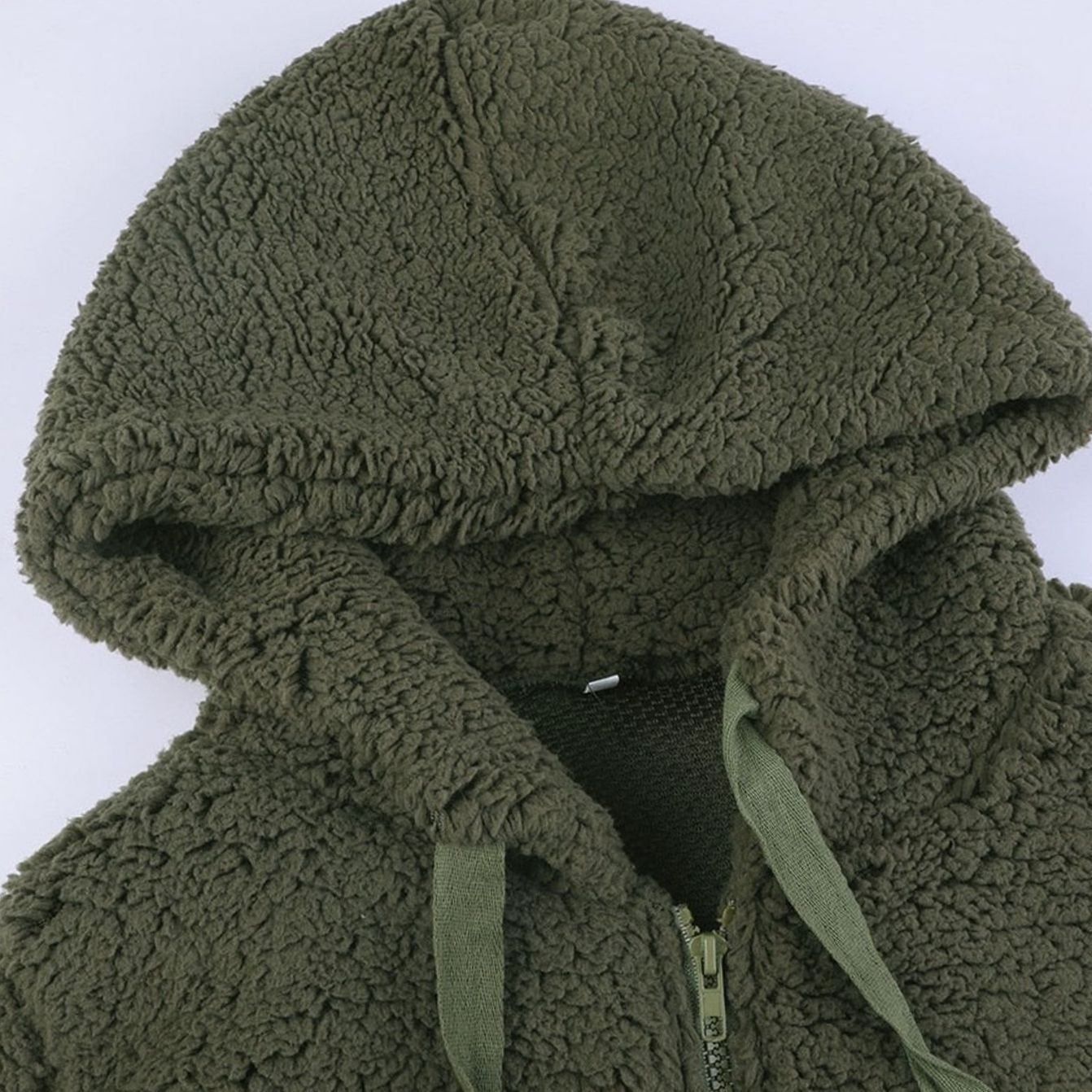Women's Hooded Open-Front Fluffy Teddy Cardigan