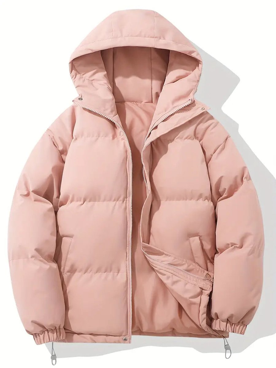 Women's Hooded Puffer Zip-Up Winter Jacket Oversized Fit