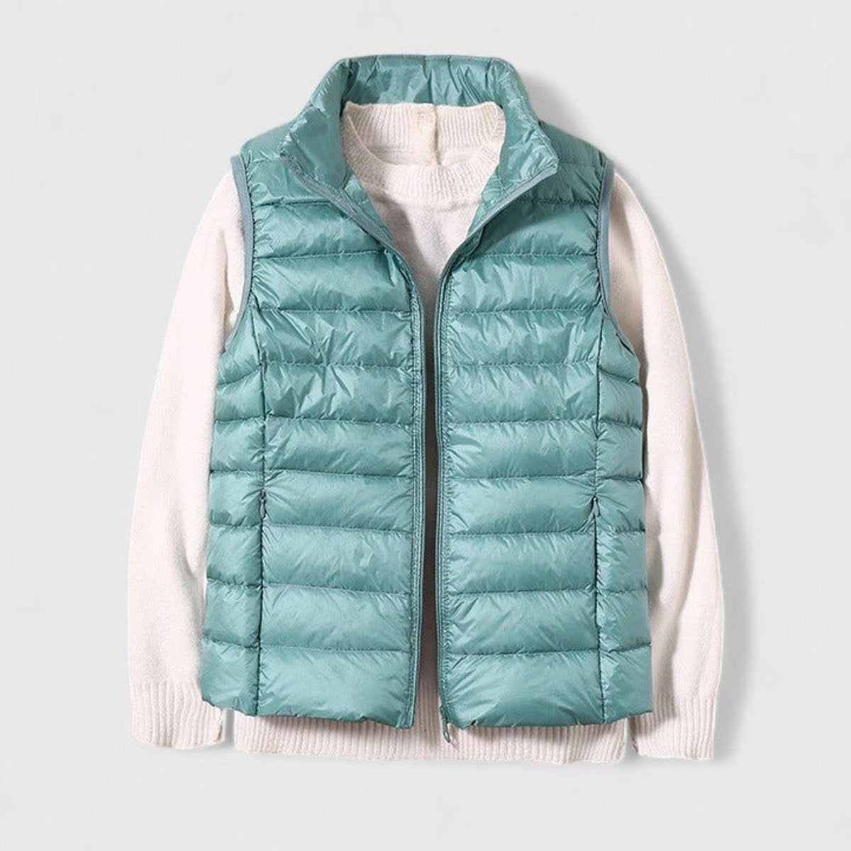 Women's Lightweight Quilted Sleeveless Puffer Vest - Light Blue