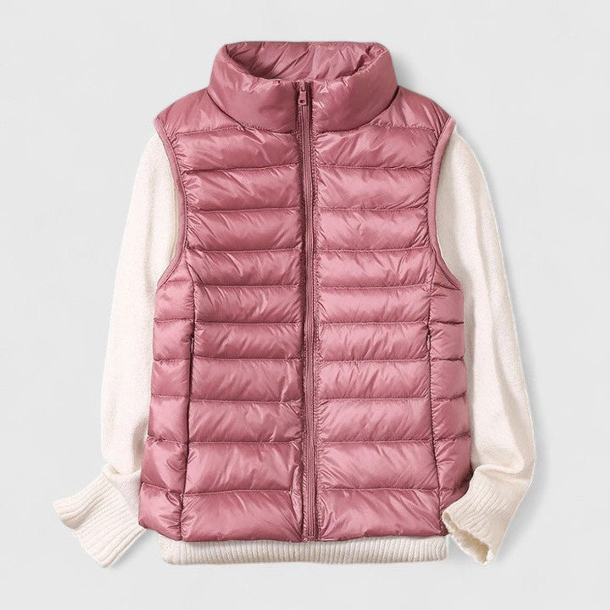 Women's Lightweight Quilted Sleeveless Puffer Vest - Pink