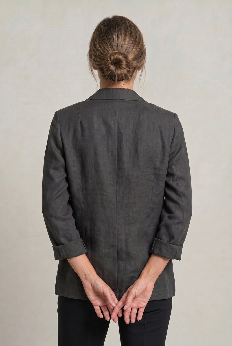 Women's Lightweight Single-Button Relaxed-Fit Summer Coat Blazer
