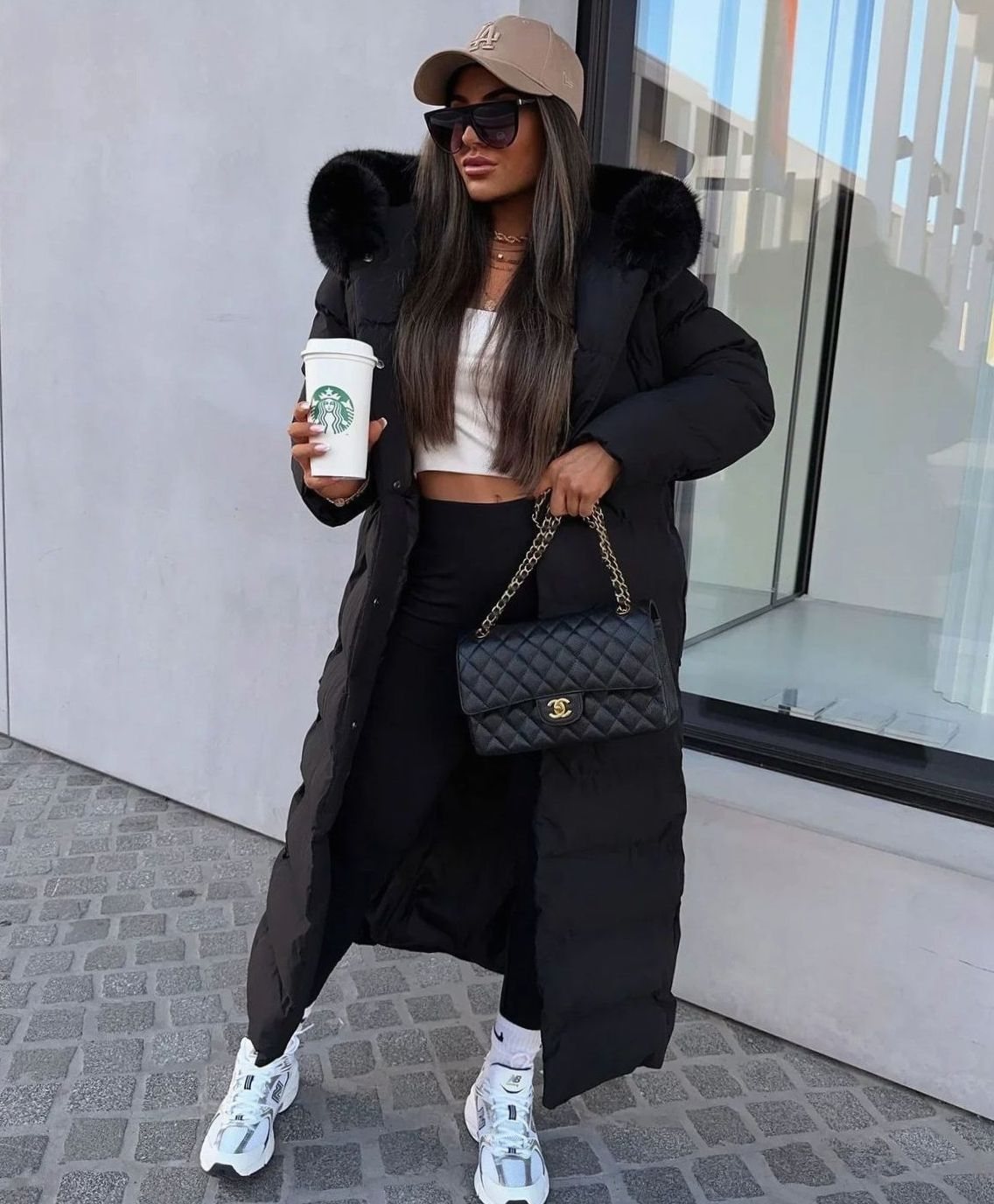Women's Long Belted Fur-Hood Puffer Coats Maxi Winter Quilted