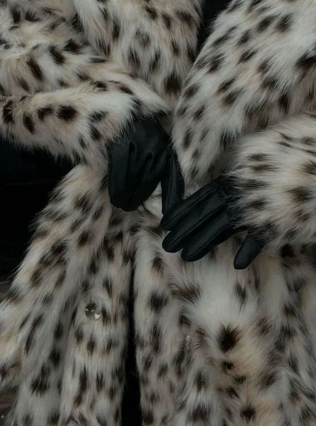 Women's Long Leopard Print Faux Fur Coat