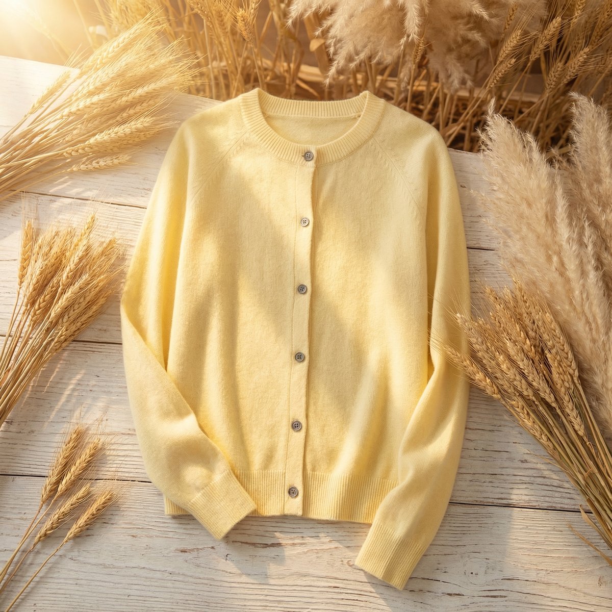Women's Merino Wool Long Sleeve Cardigan Jumper