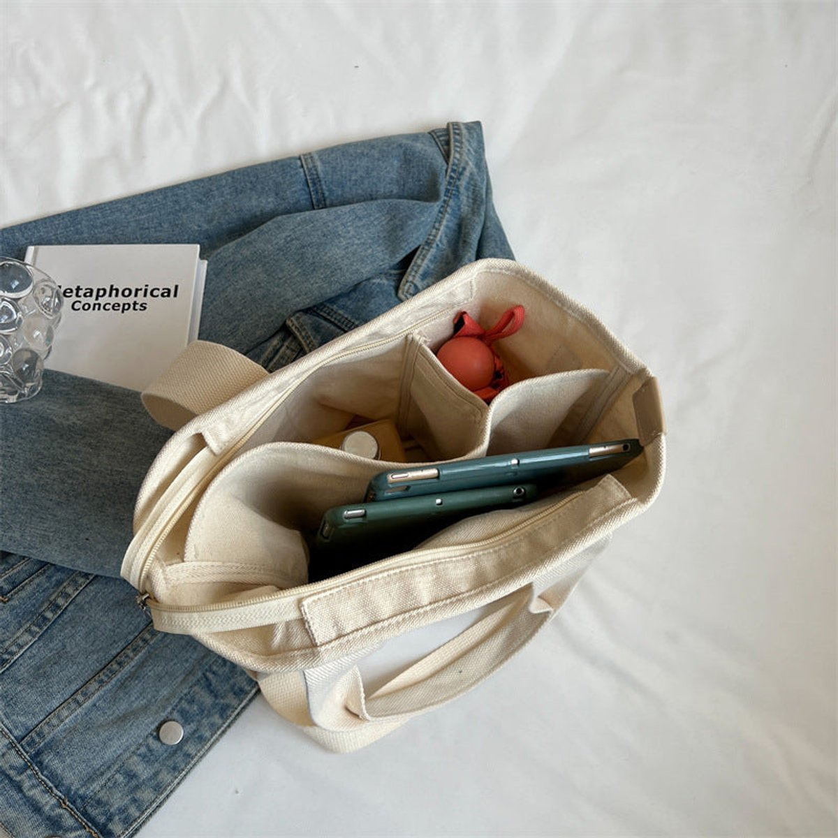 Women's Multifunction Adjustable Crossbody Canvas Tote Bag