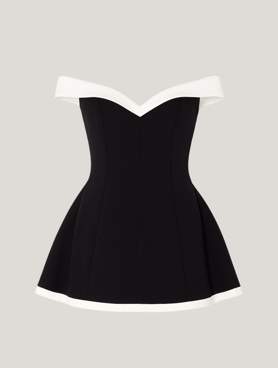 Women's Off-Shoulder Sweetheart Fit-and-Flare Party Dress