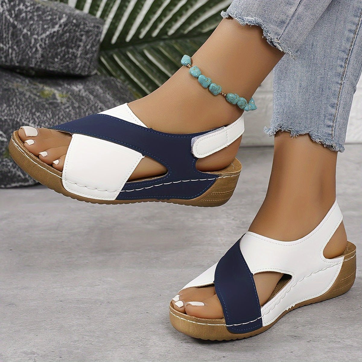 Women's Orthopedic Crossover-Strap Wedge Sandals
