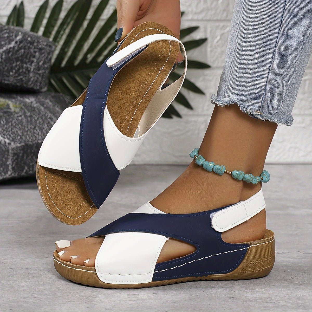 Women's Orthopedic Crossover-Strap Wedge Sandals