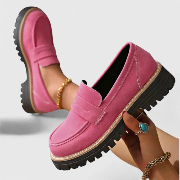 Women's Orthopedic Cushioned Slip-On Loafers - Pink