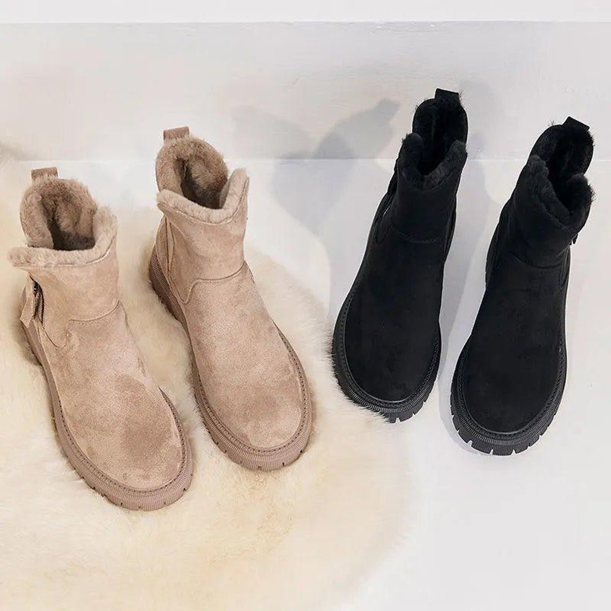 Women's Orthopedic Fur-Lined Zipper Ankle Boots