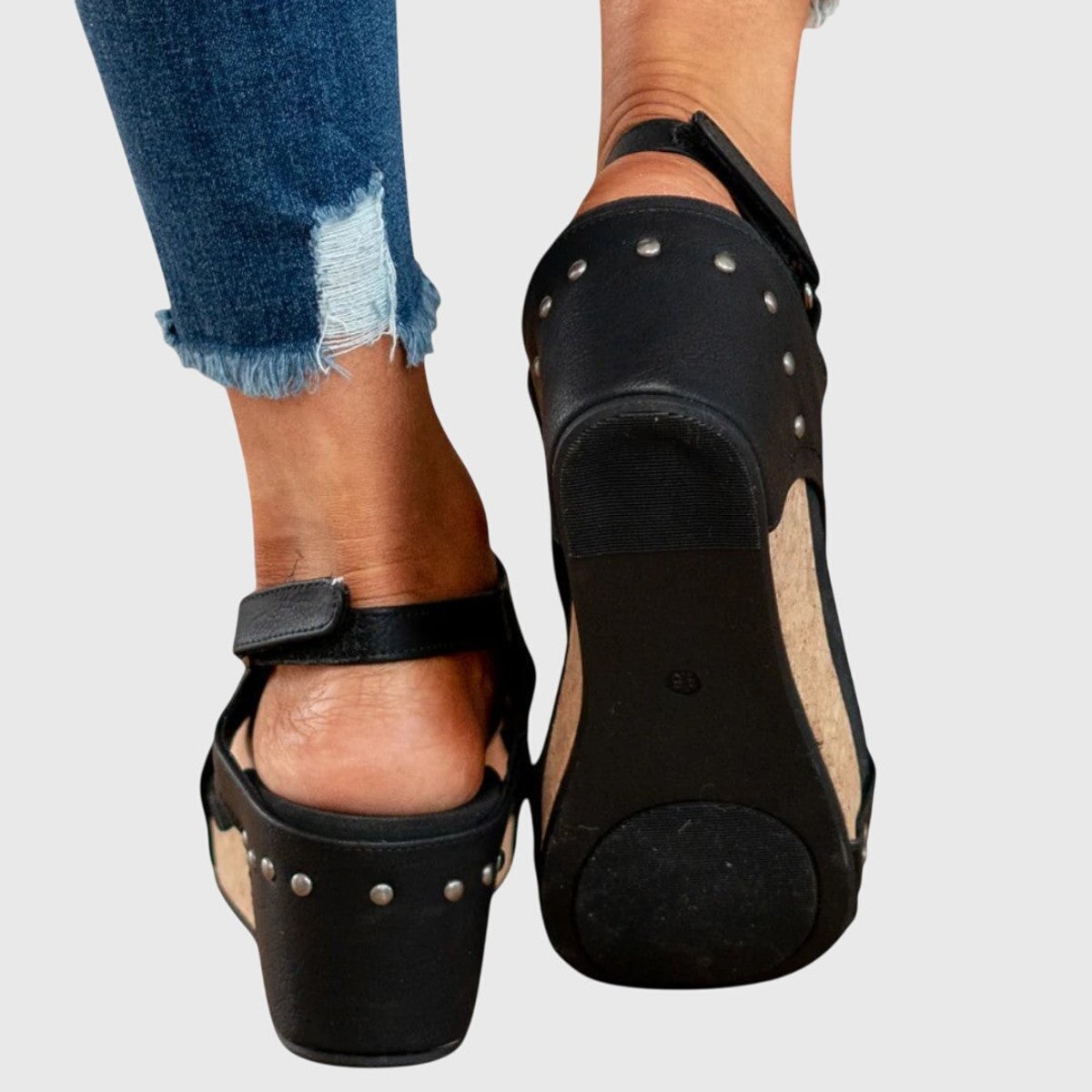 Women's Orthopedic Slingback Cork Wedge Comfortable Sandals