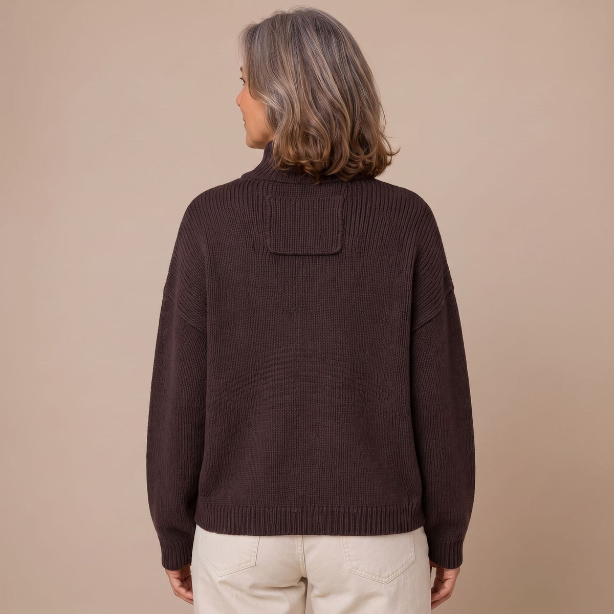 Women's Oversized Button-Front Collared Knit Cardigan