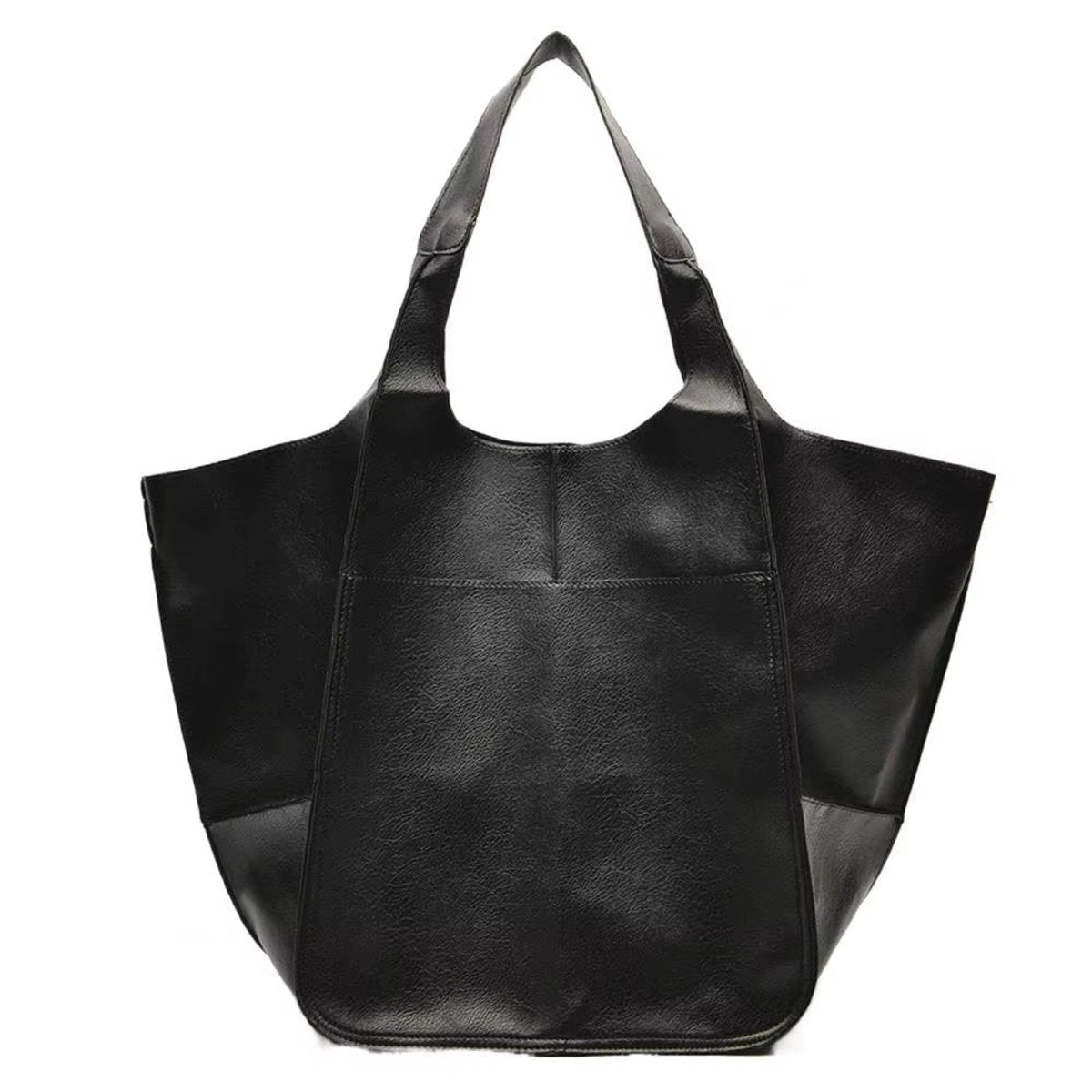 Women's Oversized Faux Leather Magnetic-Clasp Tote Bag