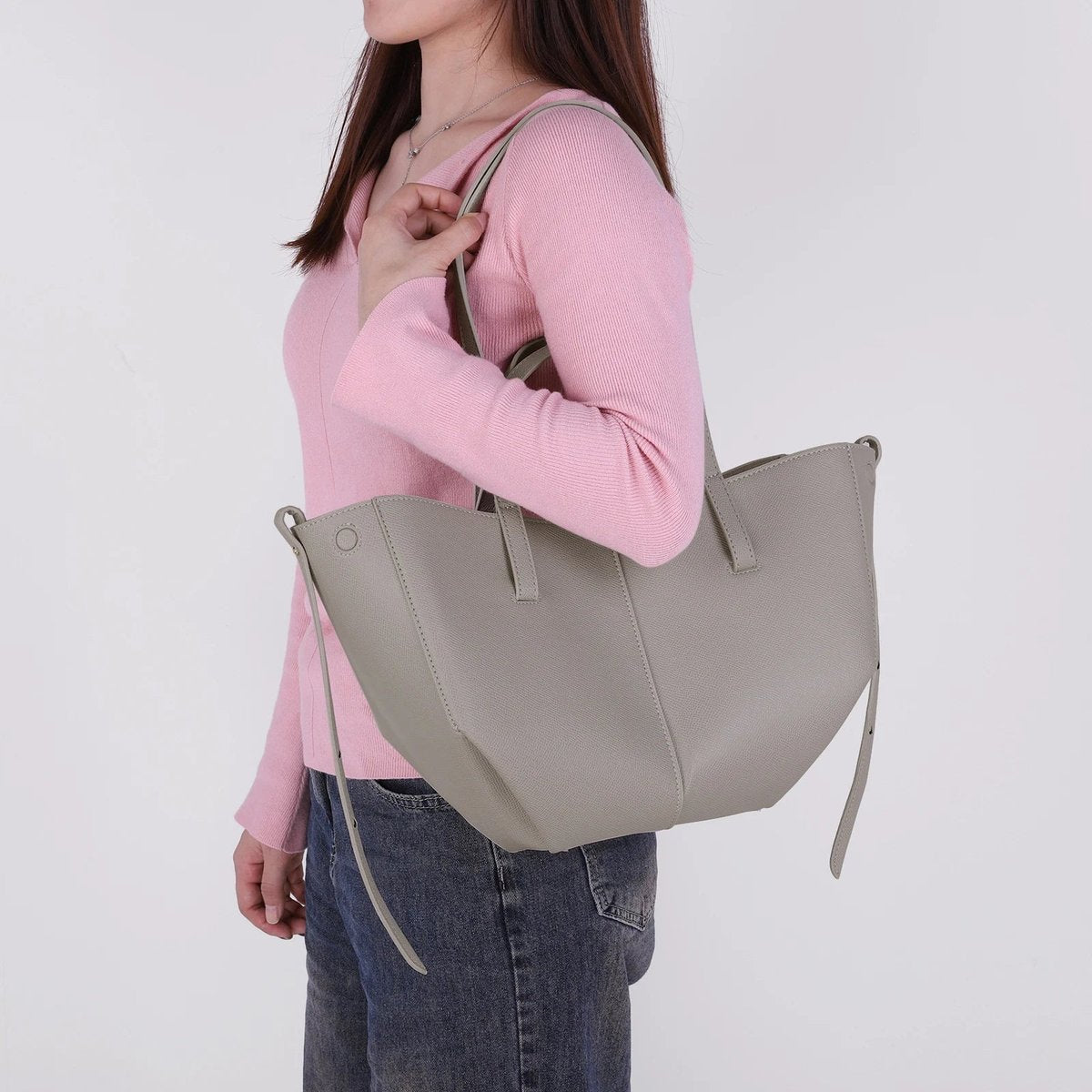 Women's Oversized Faux Leather Vintage Shoulder Tote Bag
