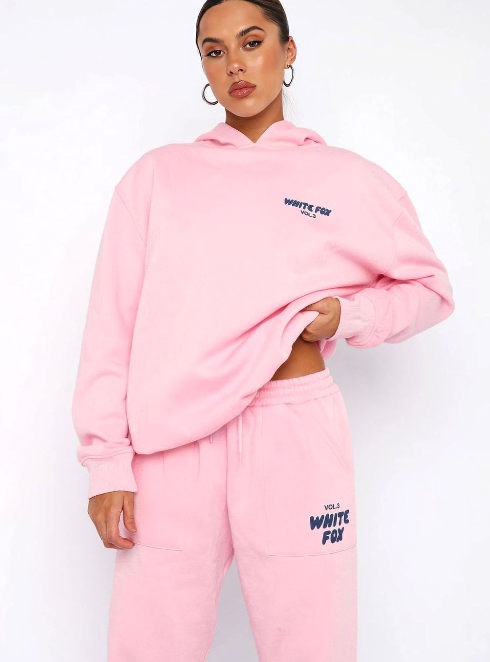 Women's Oversized Fleece Hoodie Jogger Tracksuit Set