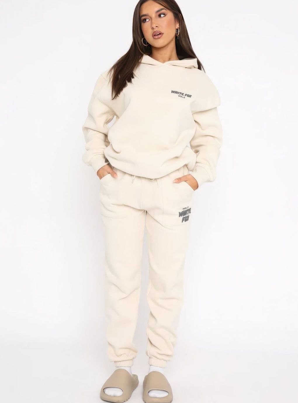 Women's Oversized Fleece Hoodie Jogger Tracksuit Set