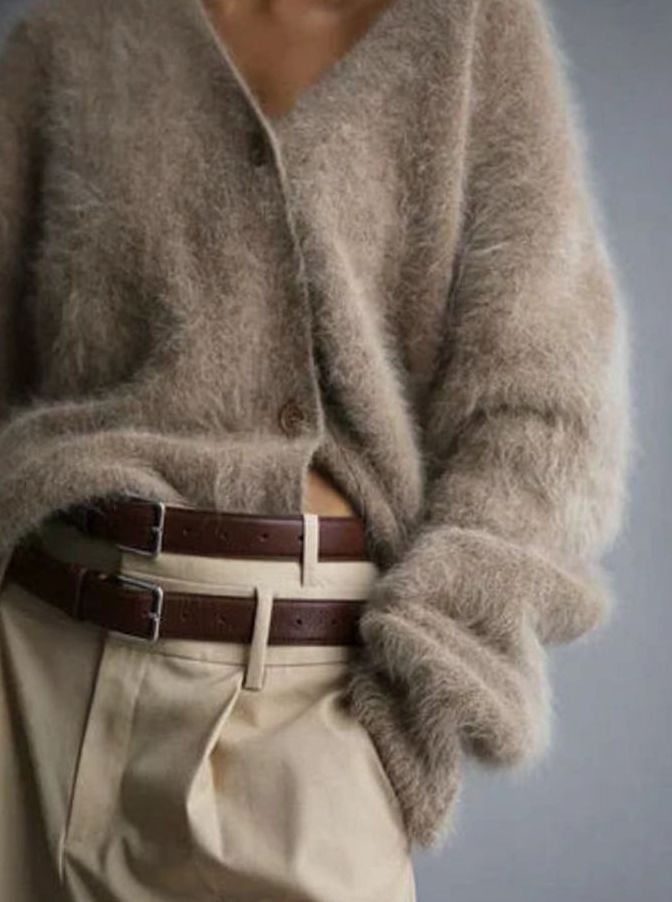 Women's Oversized Fluffy V-Neck Button-Up Cardigan