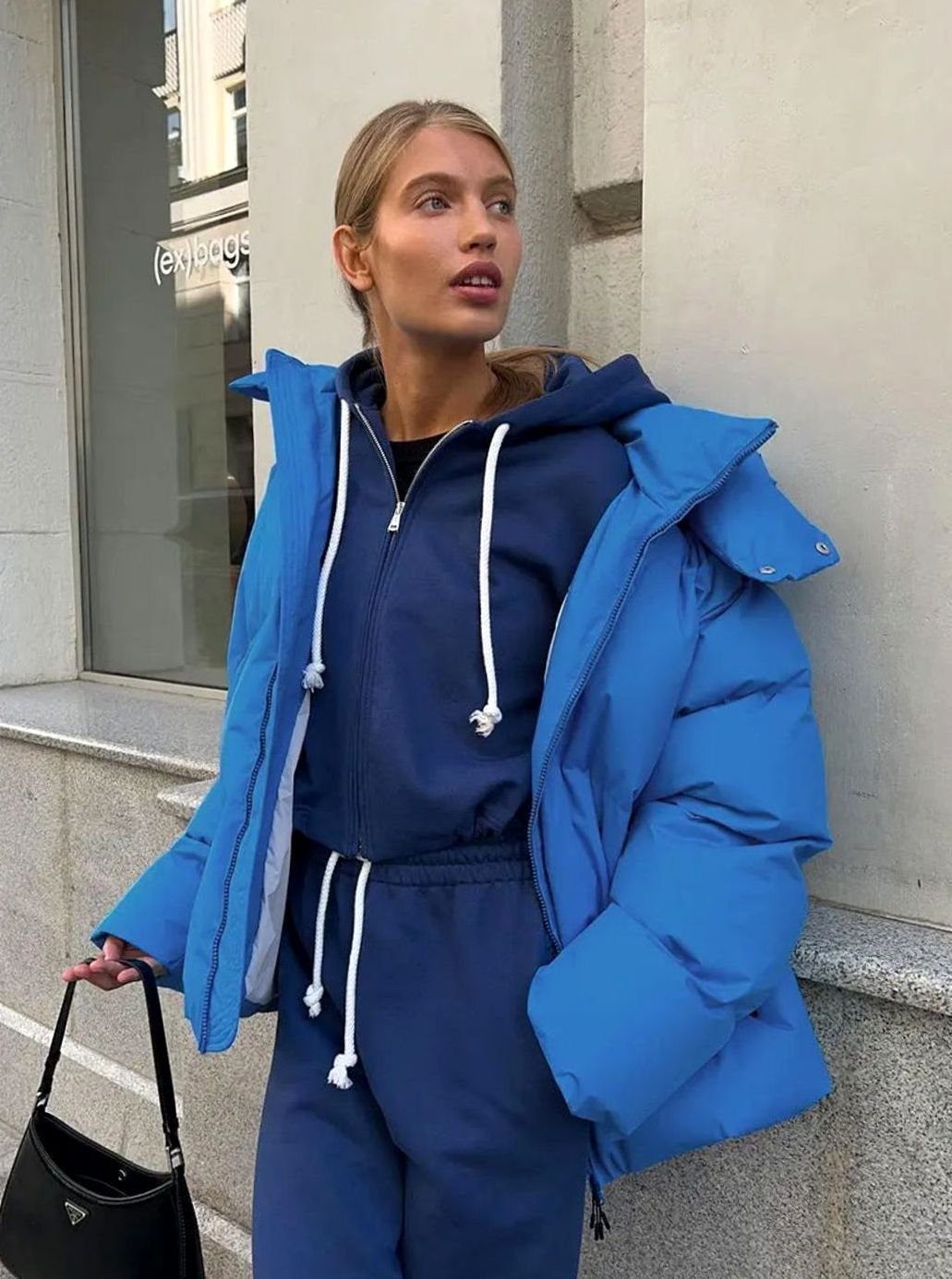 Women's Oversized Hooded Puffer Coat Zip-Up Winter Jacket