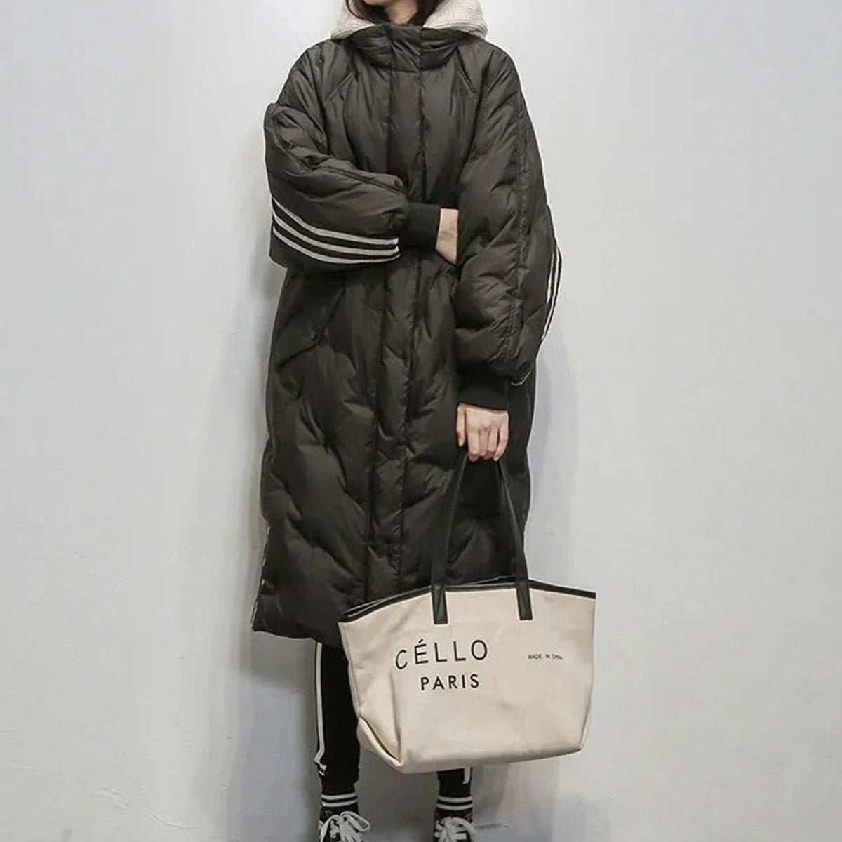 Women's Oversized Long Quilted Hooded Puffer Coat