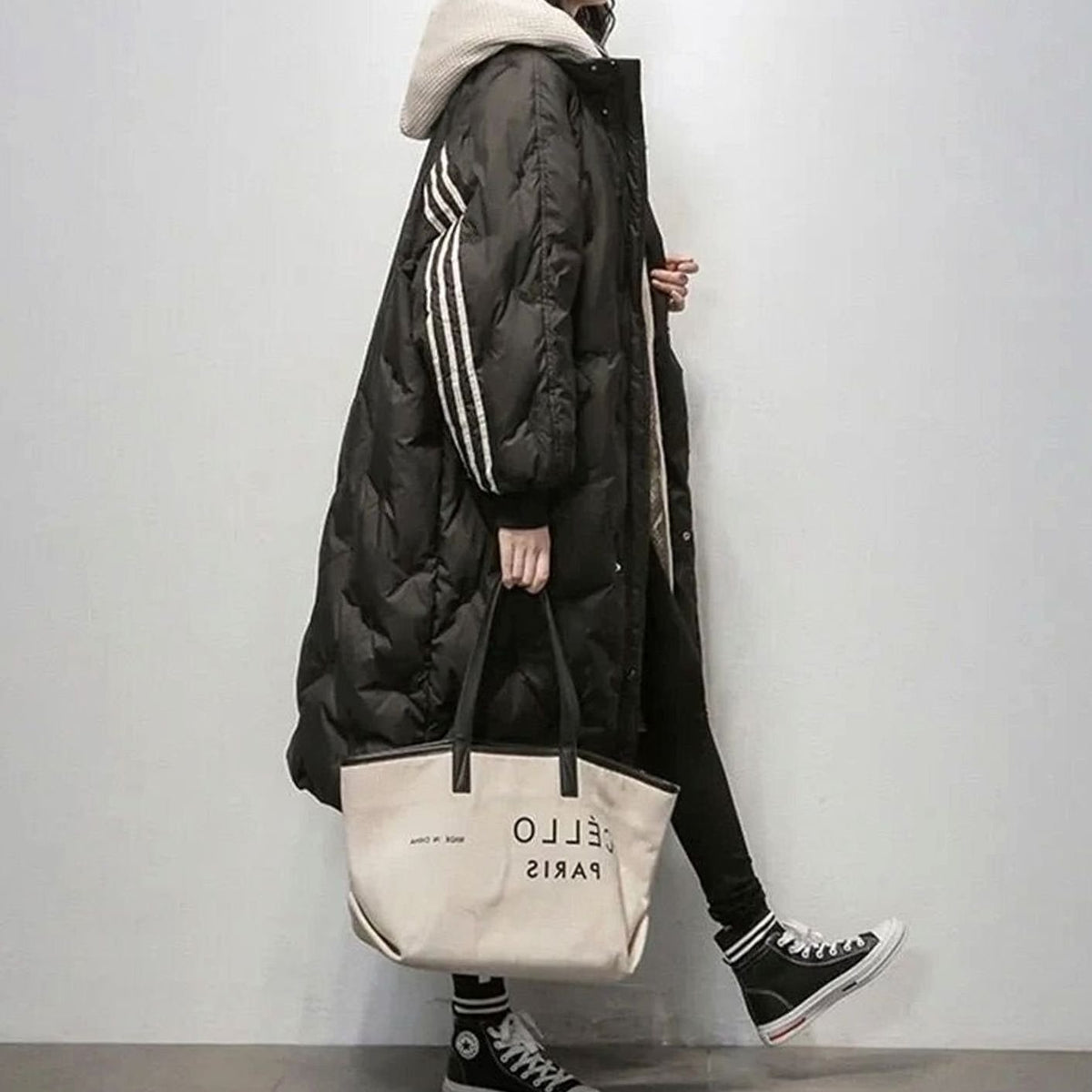Women's Oversized Long Quilted Hooded Puffer Coat