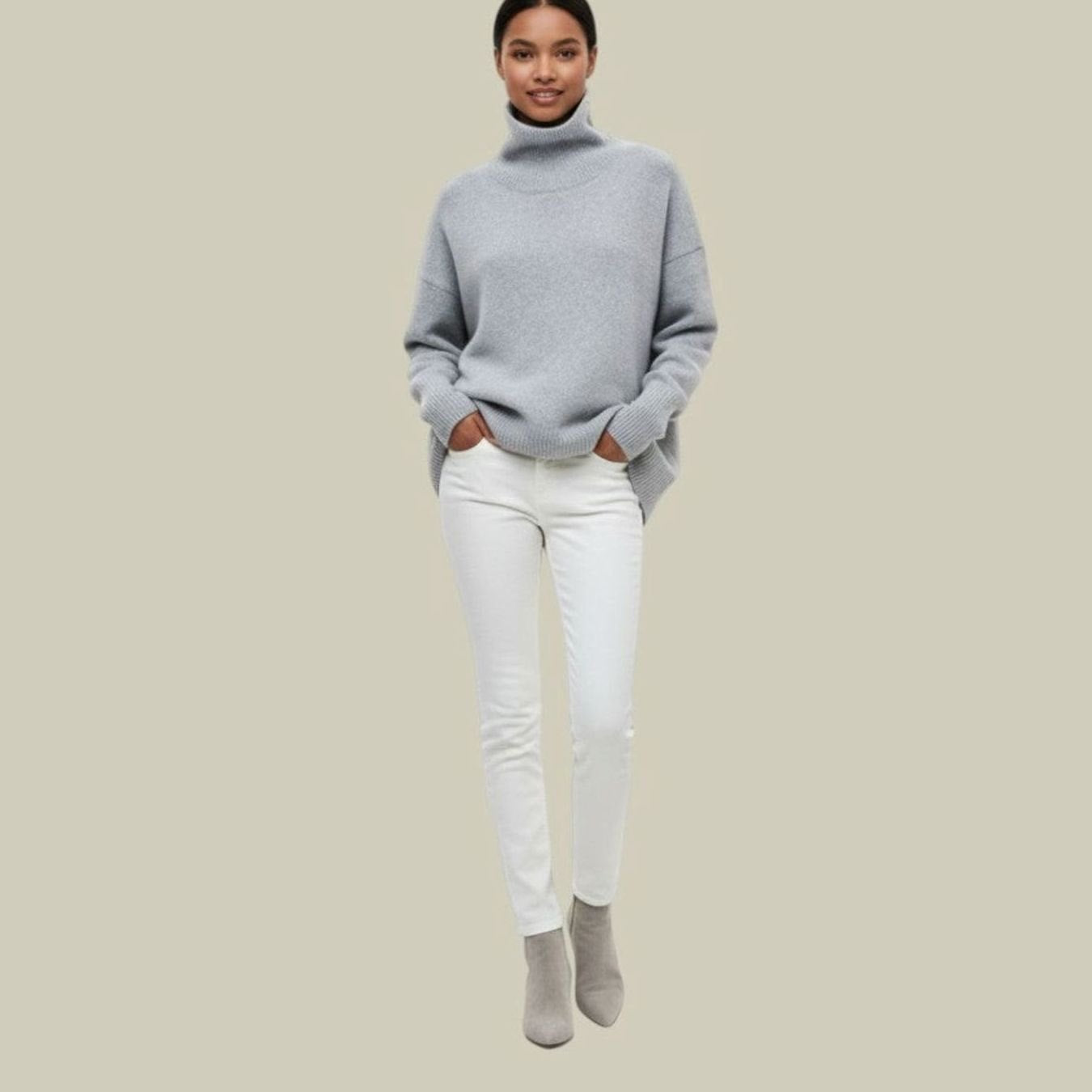Women's Oversized Loose Fit Turtlenecks Knit Jumper