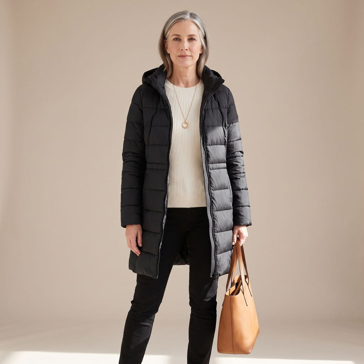 Women's Oversized Quilted Hooded Puffer Jacket Long Padded Coat