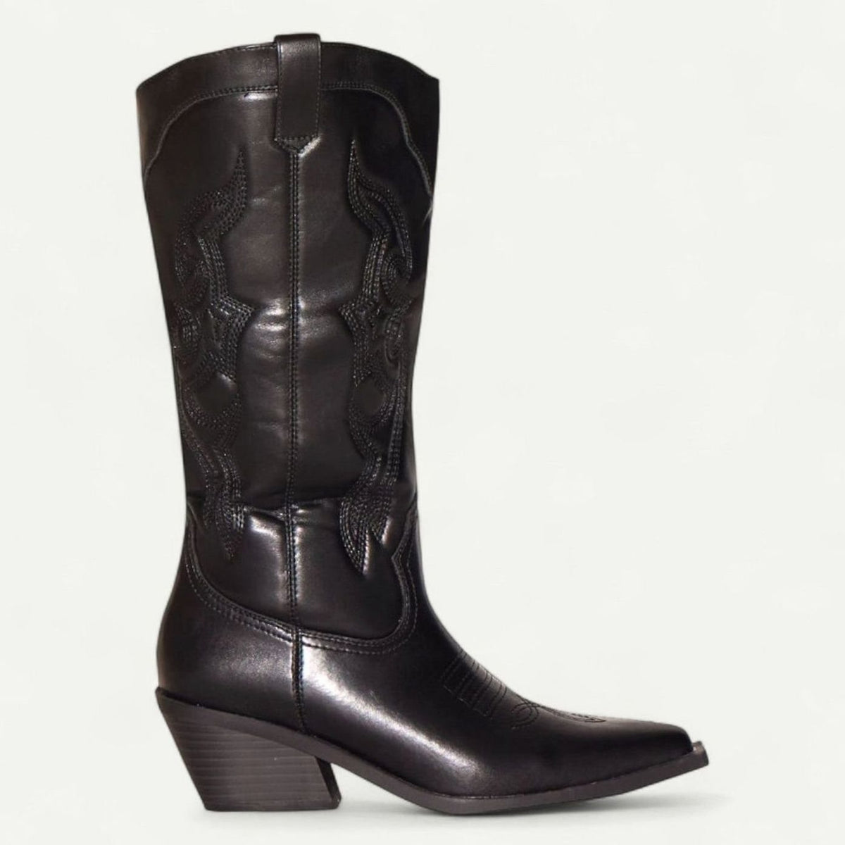 Women's Pointed-Toe Embroidered Cowboy Boots Western Style