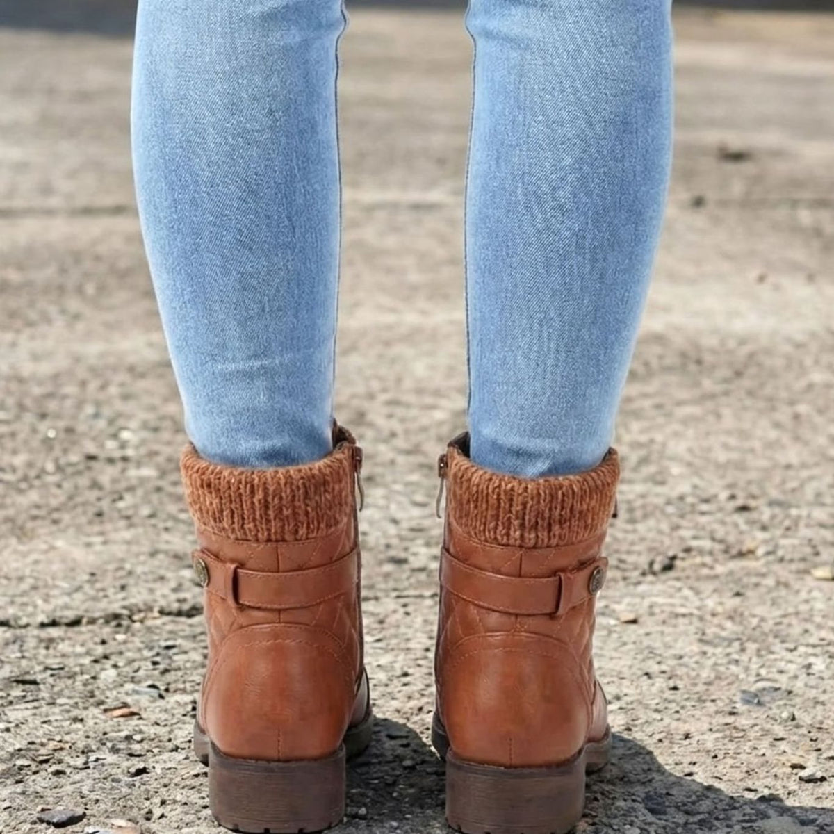 Women's Quilted Faux-Leather Lace-Up Ankle Boots