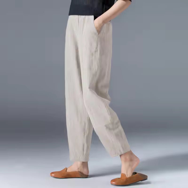 Women's Relaxed-Fit Elastic-Waist Tapered Ankle Trousers