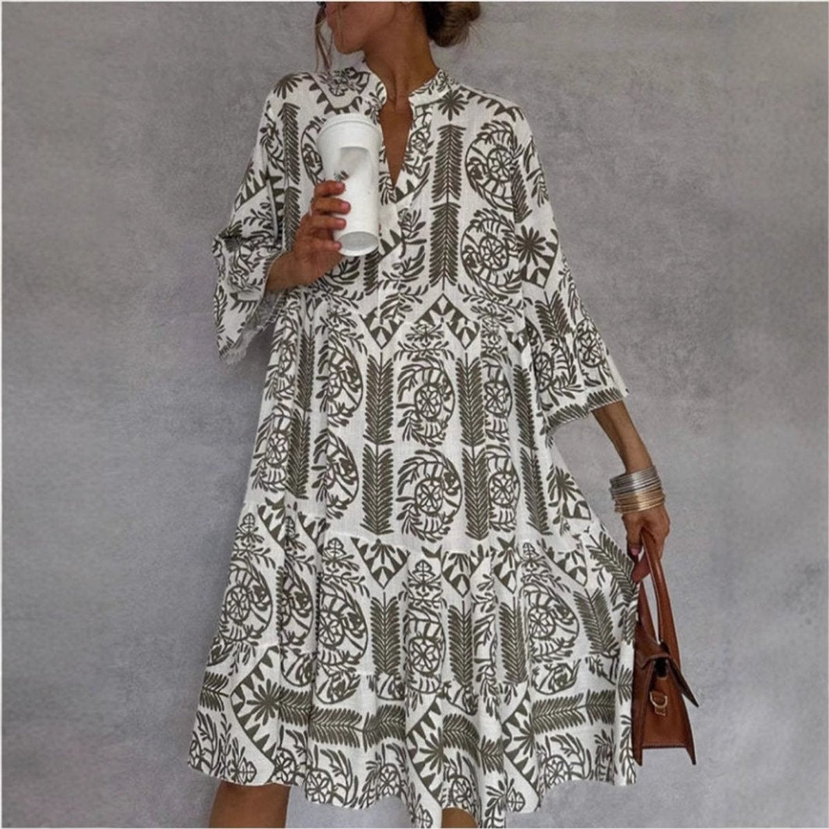 Women's Relaxed-Fit Floral Print Tunic Dress