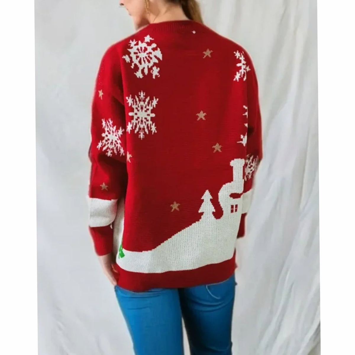 Women's Relaxed-Fit Gingerbread Long Sleeve Christmas Knit Jumper