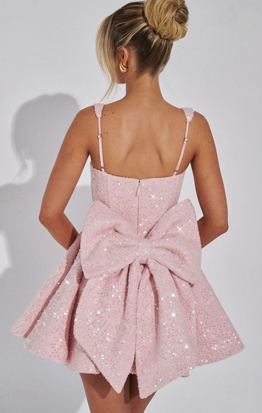 Women's Sequin Square-Neck Flared A-Line Short Party Dress