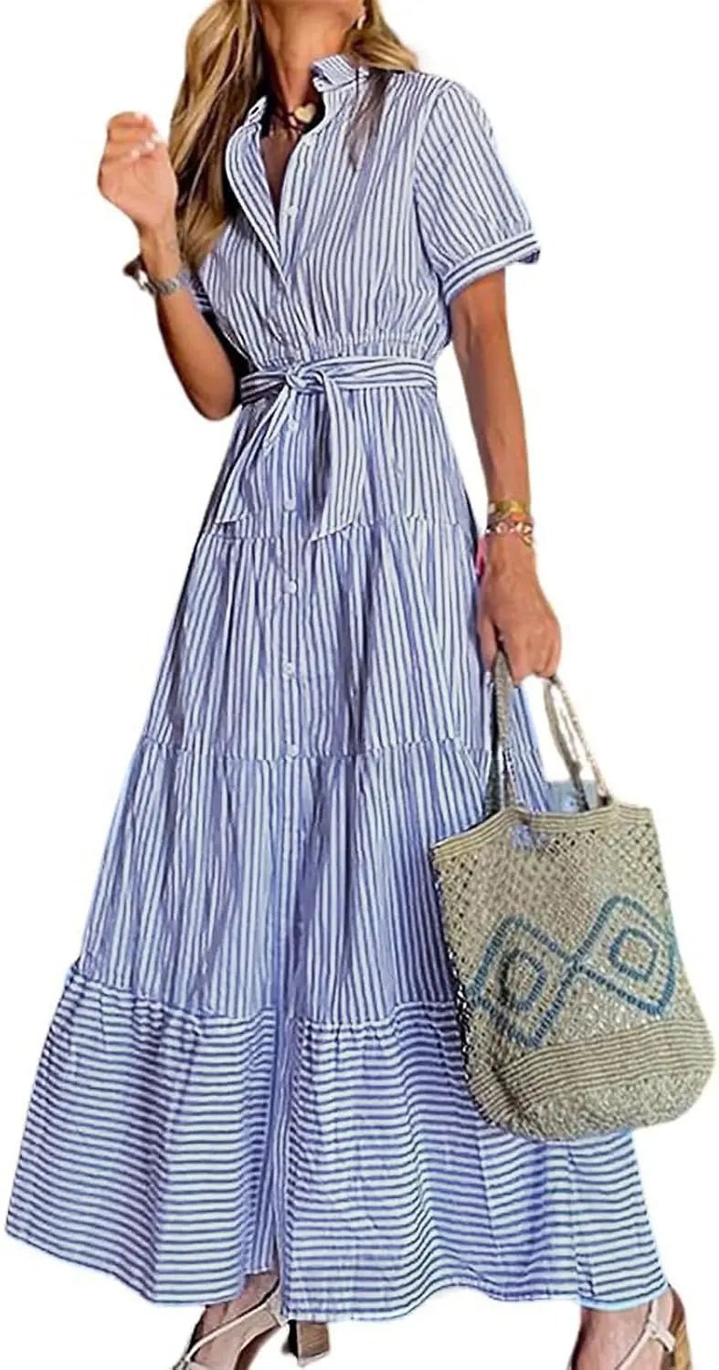 evelyn striped maxi dress Promo_Tag_24HR Hidden Back Zipper Neck:14 Dress the Population Idalia