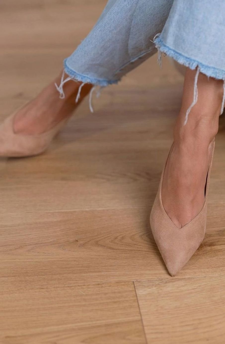 Women's Suede Pointed-Toe Slingback Stiletto Heels