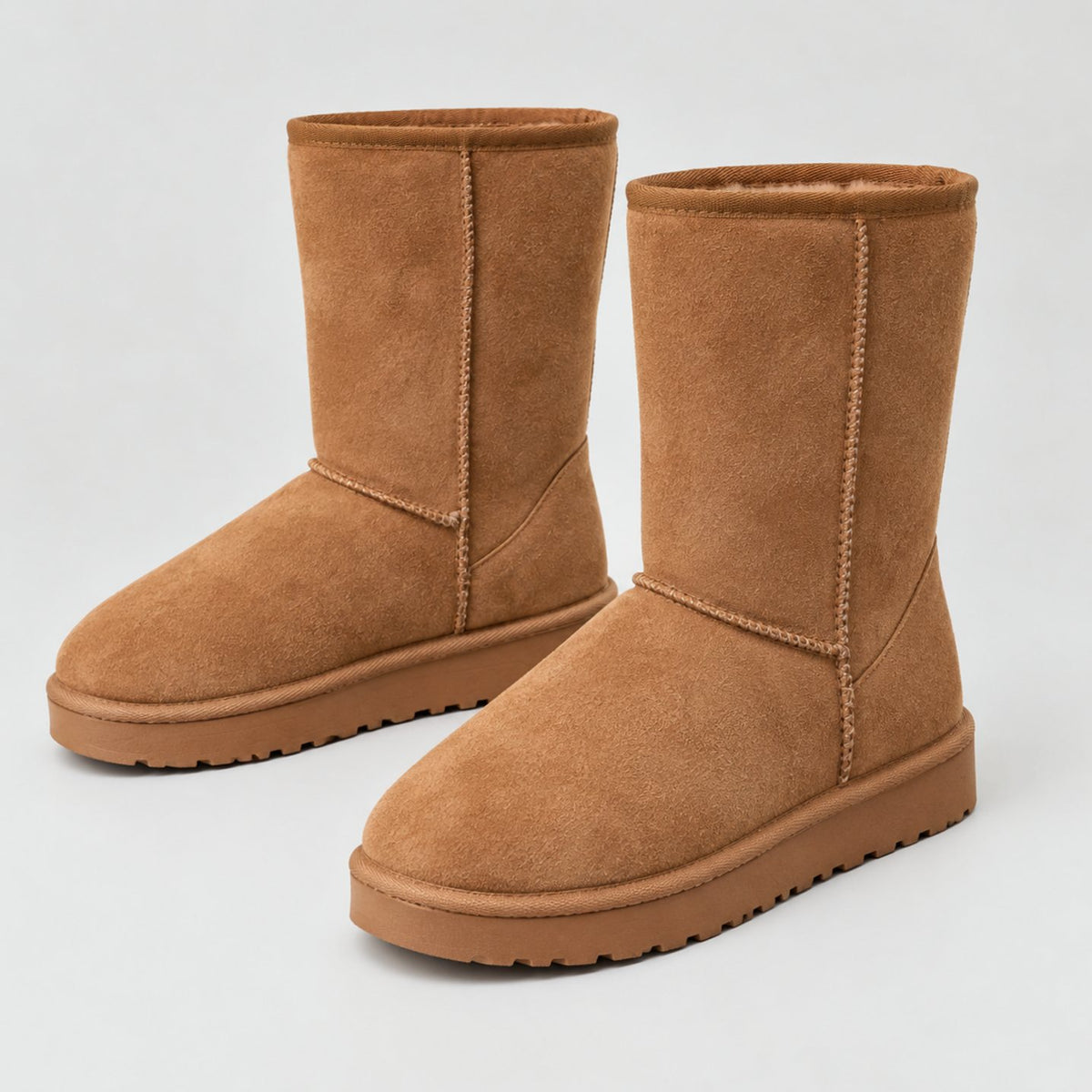 Women's Suede Winter Mid-Calf Slip-On Boots