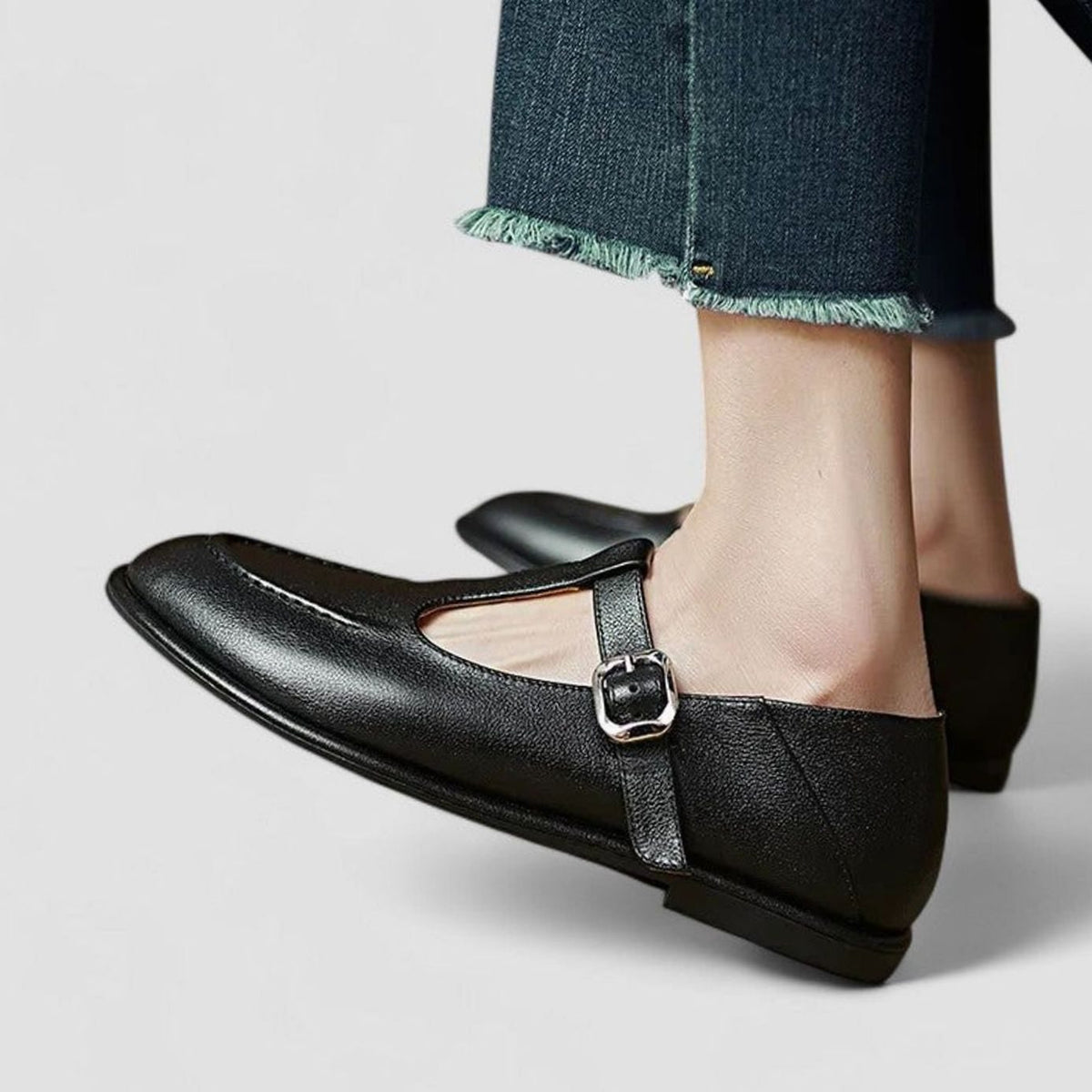 Women's T-Bar Buckle Flat Mary Jane Shoes