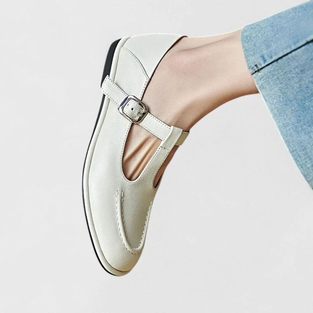 Women's T-Bar Buckle Flat Mary Jane Shoes