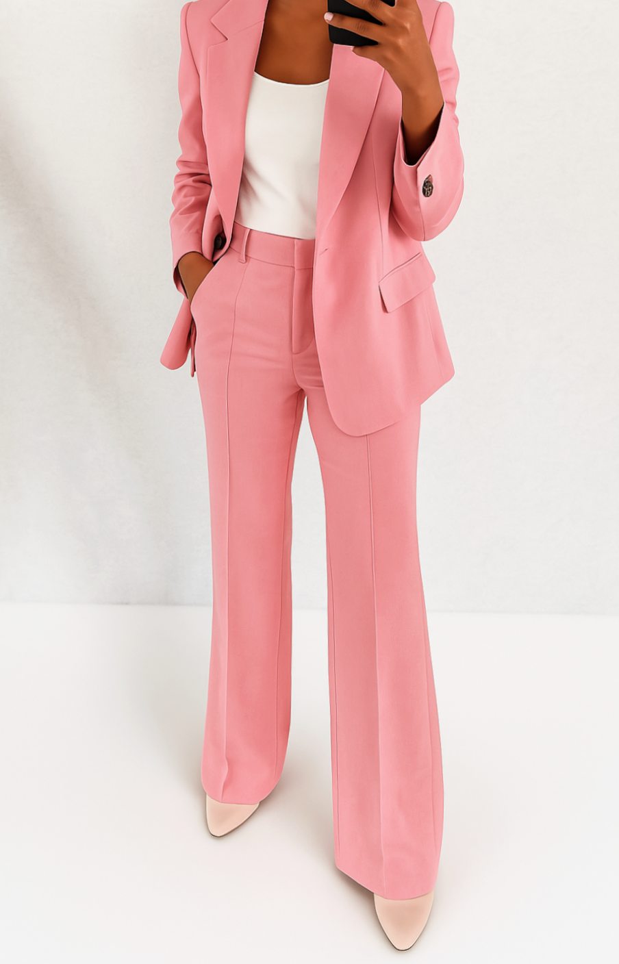 Women's Tailored Blazer Trouser Suit Set