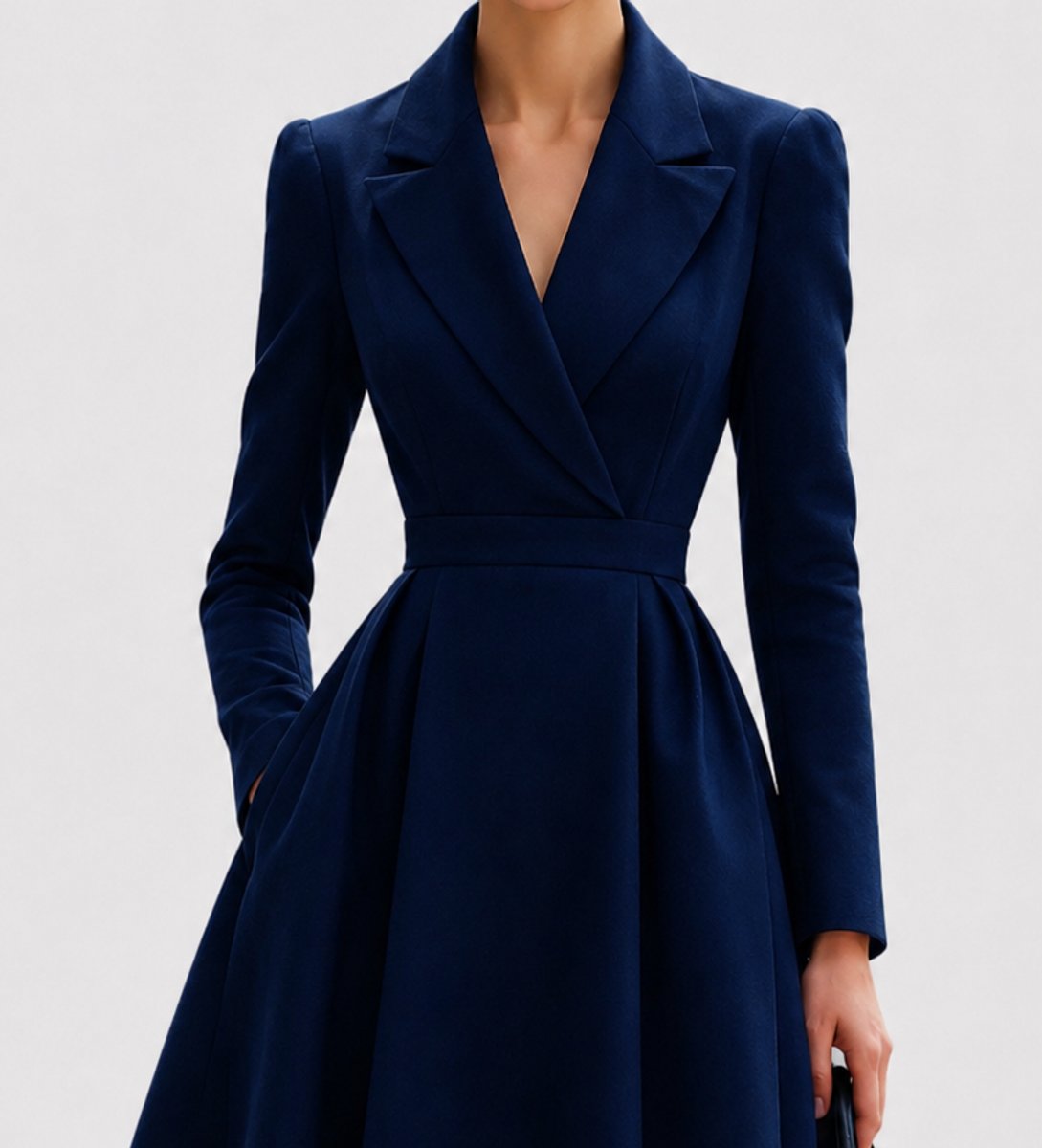 Women's Tailored Coat Formal Dresses Structured A-Line Midi