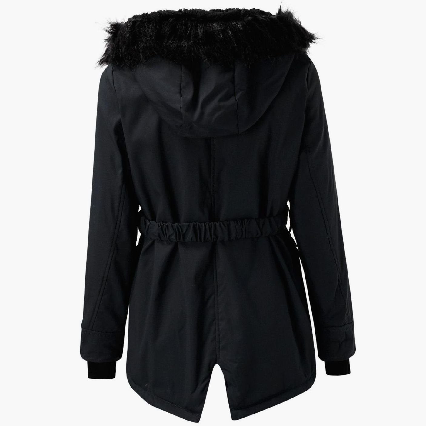 Women's Thick Faux Fur Hooded Drawstring Parka Coat