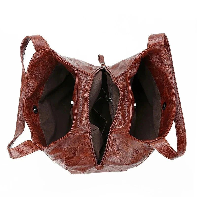 Women's Vintage Faux Leather Spacious Shoulder Hobo Bag