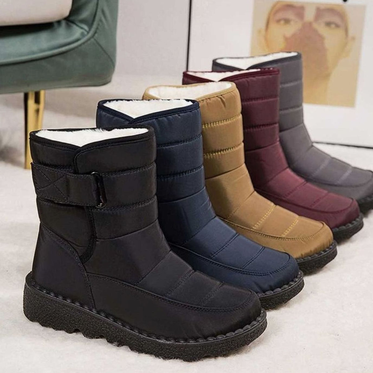 Women's Waterproof Fleece-Lined Anti-Slip Winter Snow Boots
