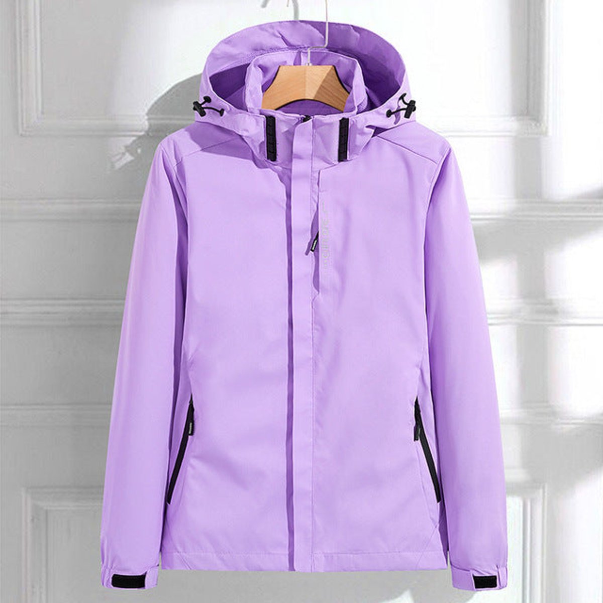 Women's Waterproof Hooded Adjustable-Fit Rain Jacket - Lilac