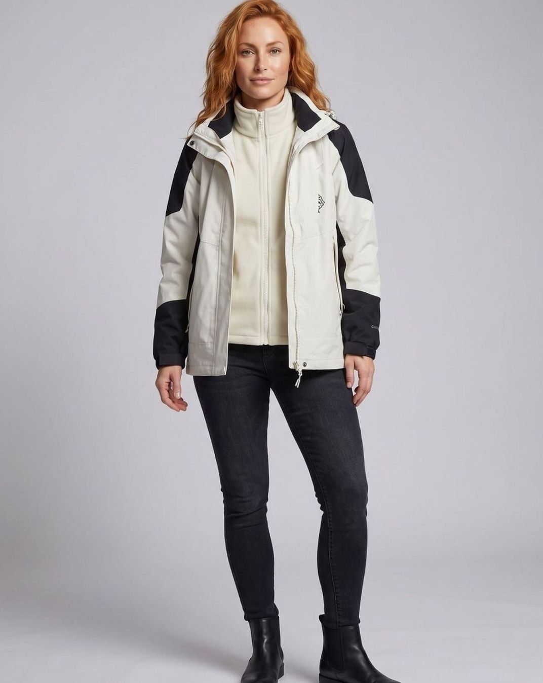 Women's Waterproof Two-Layer Hooded Outdoor Jacket Adjustable Hem